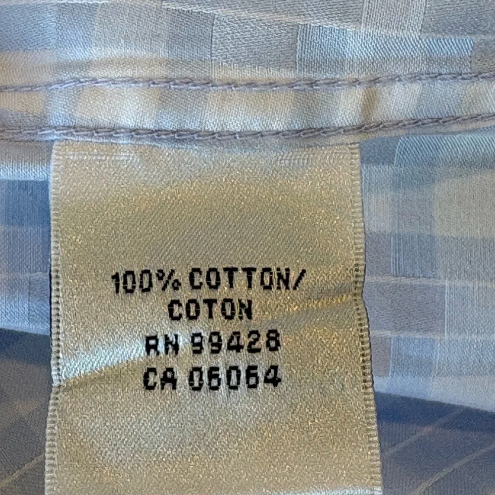 Bugatchi NWOT Shaped Fit Blue & White Stripes Short Sleeves Button Down Shirt L - Picture 8 of 9